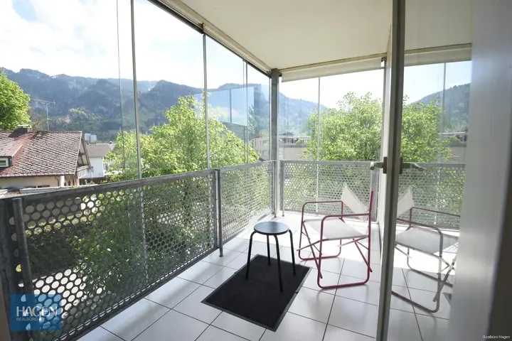 Verglaster Balkon