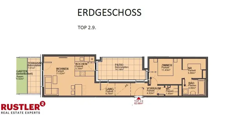 Grundrissplan Top 2.