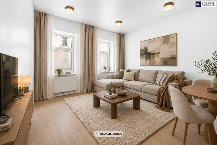 Wohnzimmer, KI Visualisierung