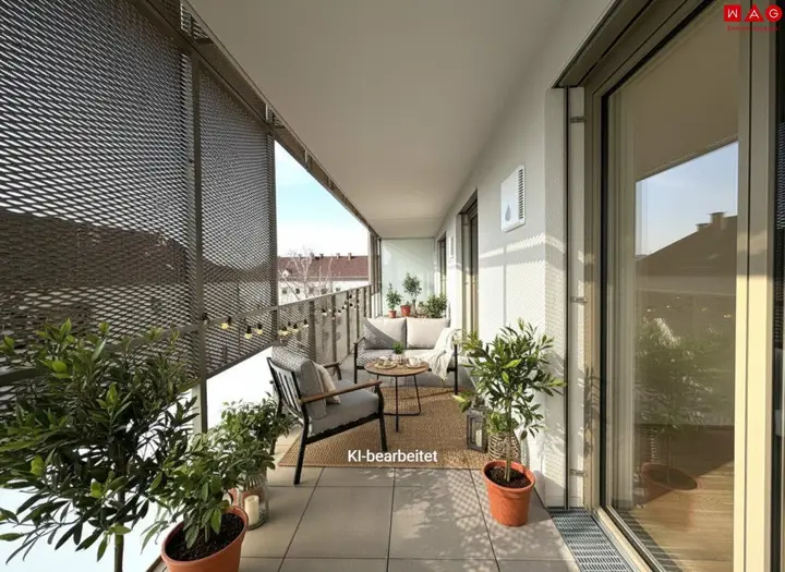 Möblierungsvorschlag Balkon KI generiert