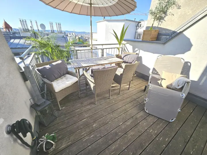 Wunderschöner Ausblick von der Terrasse im OG