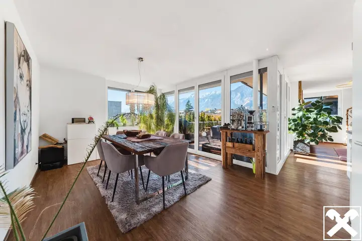 Wohnraum und Dachterrasse