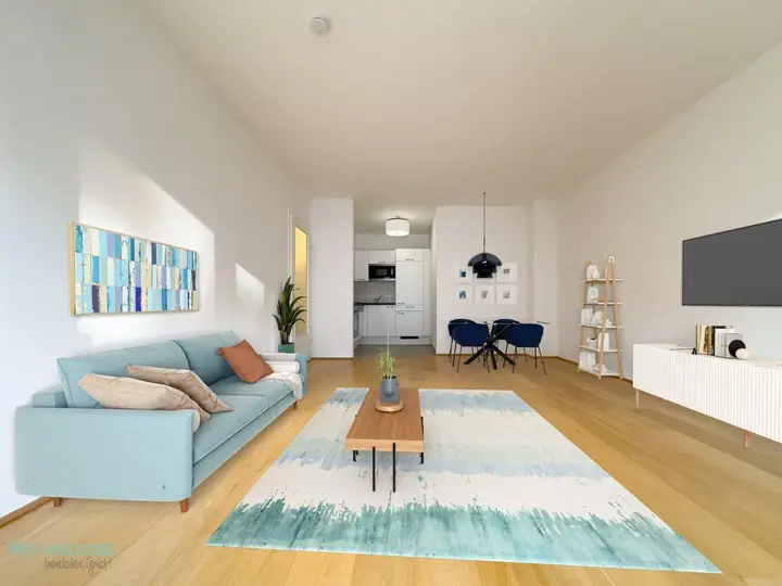 WOHNZIMMER EINRICHTUNGSBEISPIEL MIT KI BEARBEITET