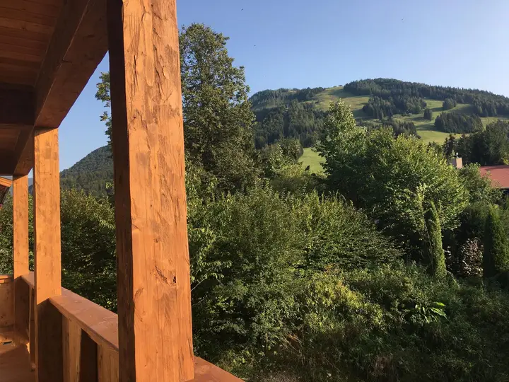 Aussicht Richtung Skigebiet Unterberg Hochkössen