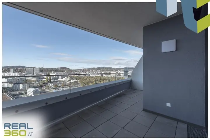Aussicht vom Balkon (17. OG)