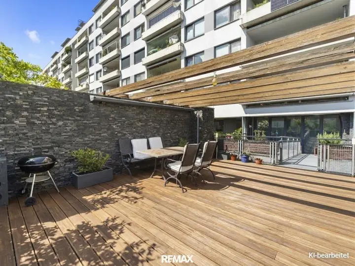 Private Dachterrasse - Belag mit KI bearbeitet