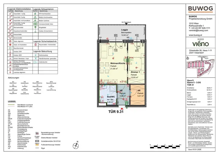 Wohnungsplan Tür 9-31
