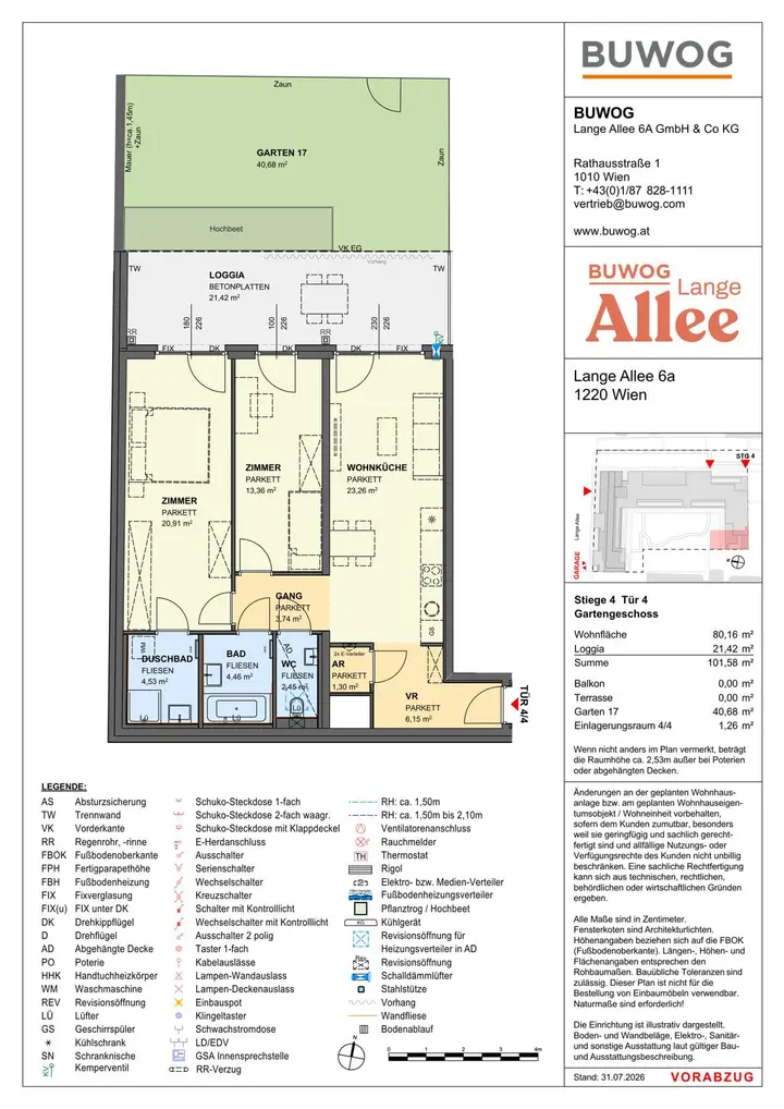 Wohnungsplan 4.4