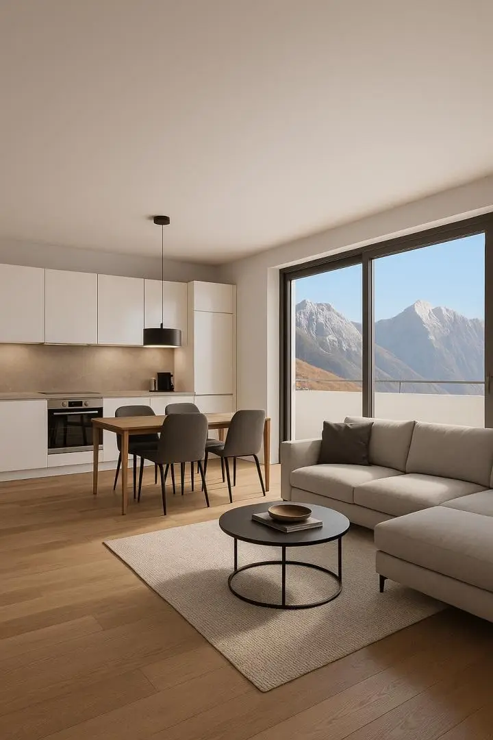 Helles Apartment mit Alpenblick