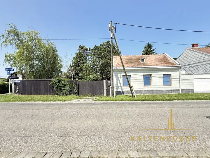 Blick auf 511 m² Grundstück von der Rosiwalgasse aus
