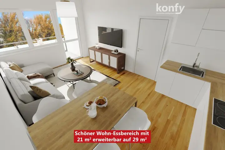 Wohn-/Essbereich mit Küche