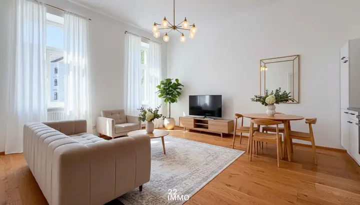 Wohnzimmer virtuell möbliert