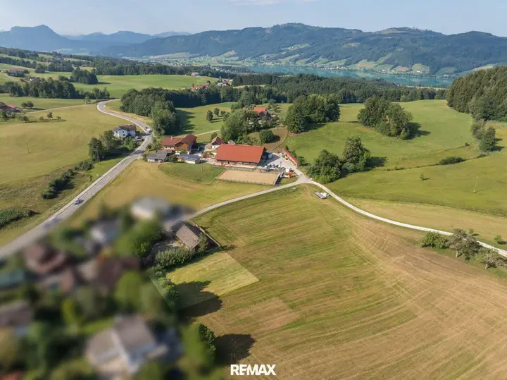 Vogelperspektive des Grundstückes mit Seeblick