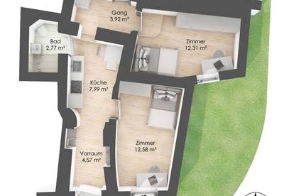Erstbezug nach Sanierung: WG-taugliche Wohnung mit Terrasse und Traumaussicht in Hötting