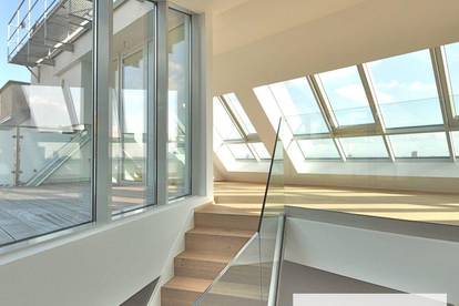 Modernes Penthouse mit 5 Zimmern auf 2 Ebenen | Panorama-Aussicht über den Dächern Wiens | 31 m² Terrasse | unbefristet vermietet