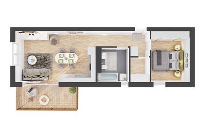 2-Zimmer Neubau-Wohnung mit Balkon (CW05)
