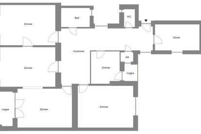 PROVISIONSFREI - Loggia-Apartment mit 5 Zimmer - WG geeignet!