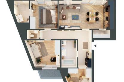 Provisionsfrei! Moderne 4-Zimmer-Wohnung mit Klimaanlage und großer Terrasse - Top 6.11
