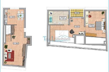 Neubauprojekt Lienz - Dachgeschoß-Maisonette mit 2 Zimmern und Terrasse