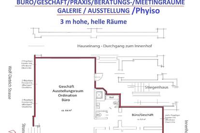 1A-Lage Altstadt Salzburg: Gewerbeflächen mit 3 Meter Höhe in City Center Downtown - Andräviertel
