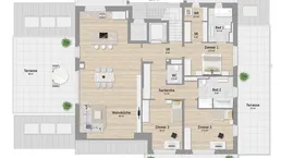 Gleich einziehen: Aussicht mit Weitsicht bietet dieses feine 4-Zimmer Penthouse mit 157 m² in Aspern