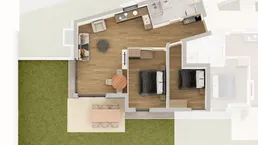 Großzügige 3-Zimmer-Neubauwohnung mit ca. 55 m² Privatgarten