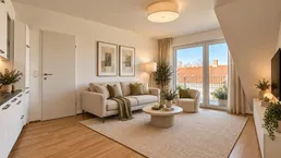 Privatsphäre trifft Wohnkomfort – 3-Zimmer-Dachgeschoss mit 2 Bädern &amp; Terrasse