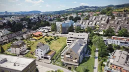 Blick über Linz | 2-Raum-Emporenwohnung inklusive Tiefgaragenstellplatz in Urfahr