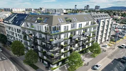 Quadratisch, praktisch, gut! TOP Neubauprojekt! Ideale Kleinwohnung mit Loggia und Terrasse + Beste Anbindung und Infrastruktur + Garagenplatz optional! Jetzt Vorteile zum Projektstart sichern!
