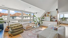 Kahlenbergblick - Gersthofer Cottage: Dachgeschoss-Loft + Terrasse + 43 m2 Garage + barrierefreier Lift