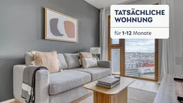 Traumblick über Wien, Belview Tower mit Gym, Wellness &amp; Lounge, 2 Zimmer + Balkon, 16. Stock, U-Bahn (VIE200)