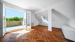RUHE, GRÜNBLICK &amp; TERRASSE – TRAUMHAFTE 2 -ZIMMER DACHGESCHOSSWOHNUNG IN HIETZING