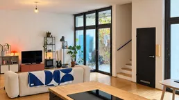 Helle Neubau-Maisonette Wohnung mit privaten Garten &amp; Loggia I Garage I Atelierwidmung