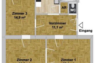 Provisionsfrei! | Neu sanierte Altbauwohnung, St. Pölten Zentrum: 118 m², 3 Zimmer