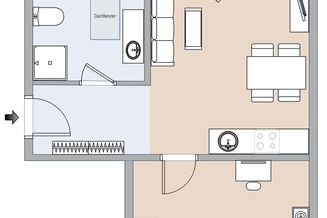 Provisionsfrei | Perfekt geschnittene 2-Zimmer-Wohnung mit Dachterrassen-Feeling
