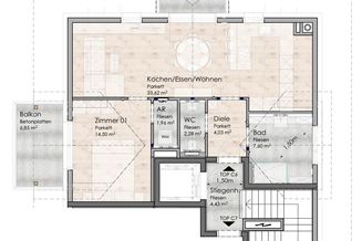 WALS: 2-Zimmer-Dachgeschosswohnung Erstbezug