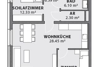 Wohnpark Söding - 3-Zi-Wohnung mit großer Terrasse im 1. OG