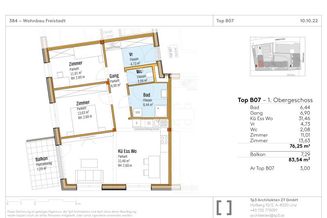 Top B07 im Baumwerk Freistadt! 76,25 m² WNFL + Balkon, 3 Zimmer, Küche optional, inkl. Tiefgarage!