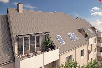 Dachgeschoss-Mietwohnungen mit Penthousecharakter und beeindruckender Aussichtsterrasse über den Dächern von Oed/Linz! Moderner Grundriss und überkomplette Allinclusive-Ausstattung!