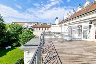 Prachtvolle Wohnung im späthistorischen Wohnpalais mit Terrasse und fantastischem Grünblick!