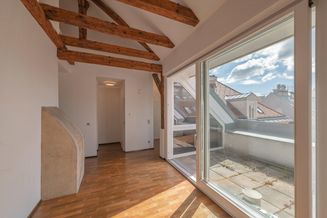 3-Zimmer-Wohnung im Dachgeschoss mit hofseitiger Terrasse - leichter Adaptierungsbedarf
