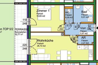 Wieselburg. 2 Zimmer | 52 m² Garten | € 96.330,- und monatl. 290,- inkl. 2 Tiefgaragenplätze.