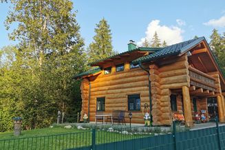 Naturliebhaber und Sonnenanbeter aufgepasst! Möblierte Wohnung im Naturstammhaus / Blockhaus in den Bergen am Wildbach und Skilift