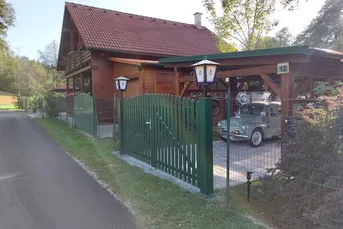 Charmantes Holzhaus in Südburgenland mit über 3.000m² Fläche, ideal für Autoliebhaber zum Verkauf