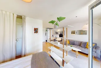 Möblierte Neubau Balkonwohnung Studio | U2 | WU&amp;SFU