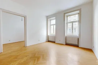Frisch modernisiert am Grünen Prater: 2 Zimmer, Fischgrätparkett, Holzofen