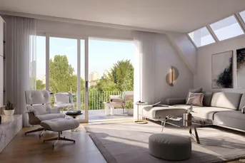 Exklusive Erstbezugs DG-Wohnung mit Balkon und Terrasse an der Alten Donau