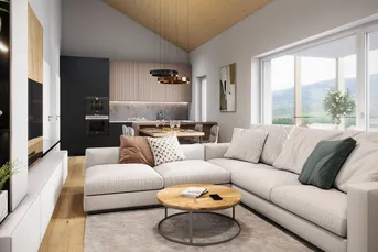 Naturnahes Wohnen: Moderene Holzbauwohnung in ruhiger Lage.