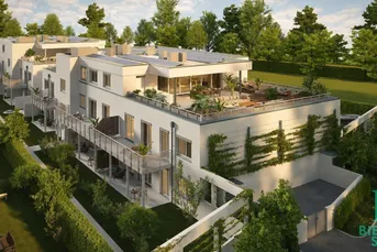 GARTENWOHNUNG! Provisionsfrei für den Käufer! Die Donau vor der Tür – Urlaubstimmung und üppiges Grün in der Fischerzeile, elegante Eigentumswohnungen mit Gärten, Terrassen und Balkone! Schlüsselfertig!
