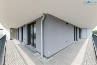MODERNE 4 ZIMMER ECKWOHNUNG MIT RIESIGEM BALKON + GARAGENPLATZ- U1 NÄHE